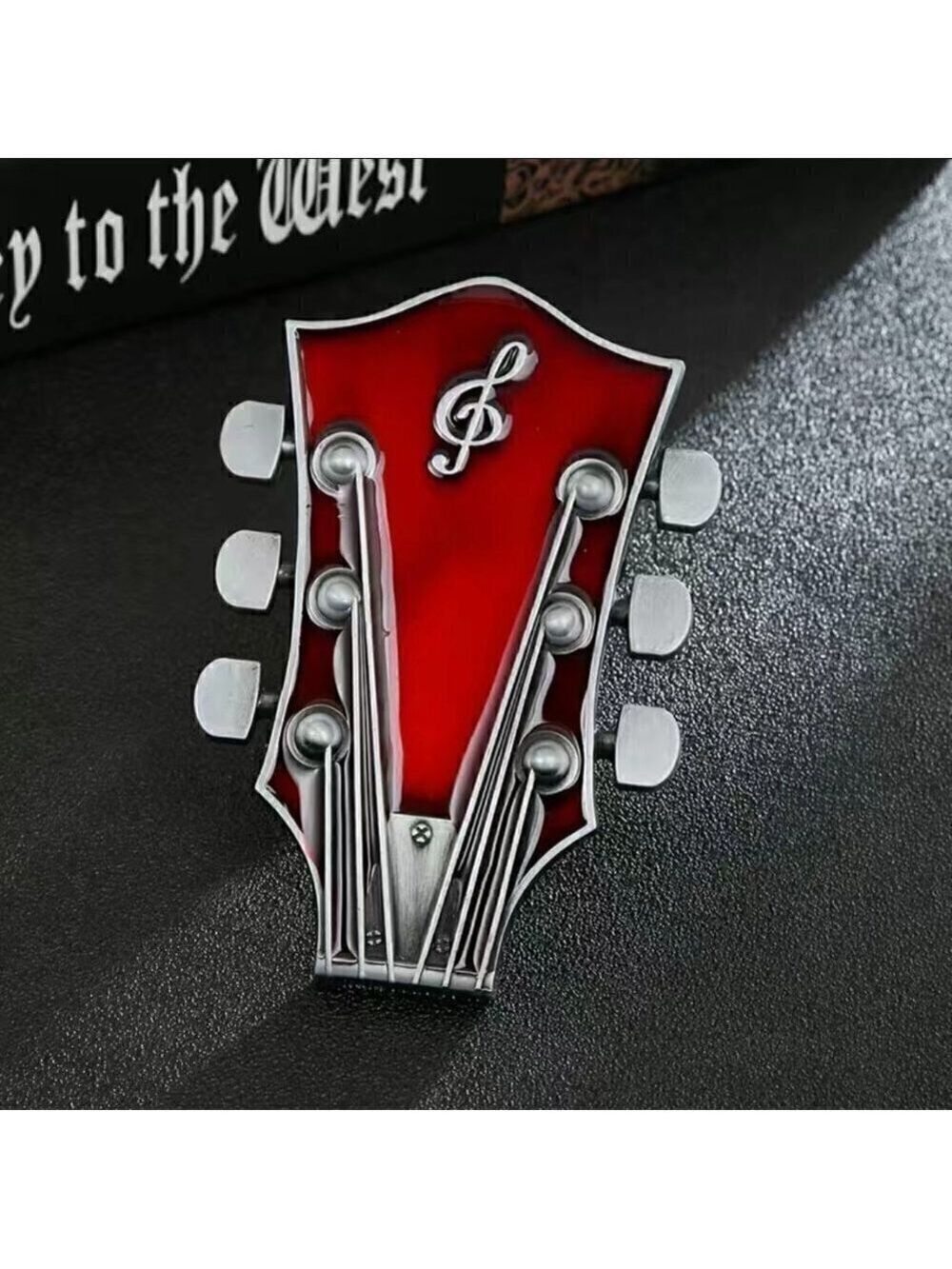 Guitar Rocker Blue Headstock Belt Buckle - Picture 10 of 15